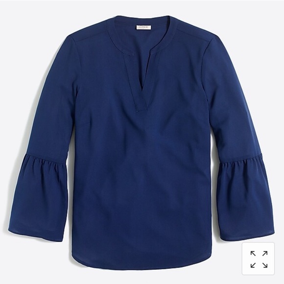 J. Crew Tops - J. Crew Bell Sleeve Top: Blue XXL